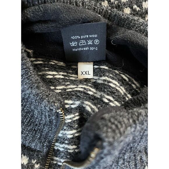 Arctic Circle 66’33’ N From Norway zip neck unisex Sz XXL 100% Wool Gray Ivory - Picture 13 of 13